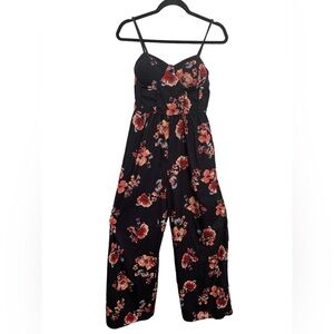Black floral jumpsuit